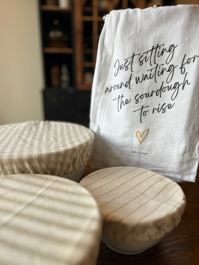 Sourdough towel, bowl cover set.