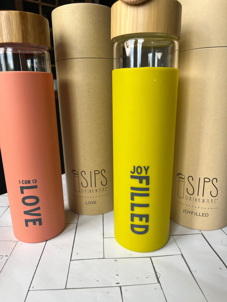 Glass Water Bottles with Silicone Wrap